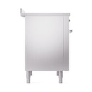 ILVE 36-Inch Nostalgie II Induction Range with Solid Door Oven in Stainless Steel with Chrome Trim (UPI366QNMPSSC)
