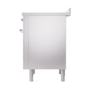 ILVE 36-Inch Nostalgie II Induction Range with Solid Door Oven in Stainless Steel with Chrome Trim (UPI366QNMPSSC)