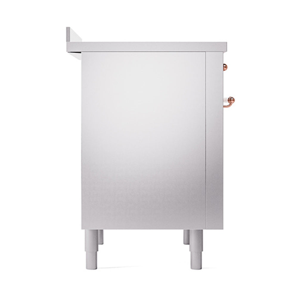 Stainless oven base with solid door, copper hinges, and leveling feet