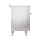ILVE 36-Inch Nostalgie II Induction Range with Solid Door Oven in Stainless Steel with Copper Trim (UPI366QNMPSSP)