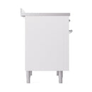 ILVE 36-Inch Nostalgie II Induction Range with Solid Door Oven in White with Chrome Trim (UPI366QNMPWHC)
