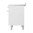 ILVE 36-Inch Nostalgie II Induction Range with Solid Door Oven in White with Chrome Trim (UPI366QNMPWHC)
