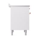 ILVE 36-Inch Nostalgie II Induction Range with Solid Door Oven in White with Copper Trim (UPI366QNMPWHP)