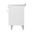 ILVE 36-Inch Nostalgie II Induction Range with Solid Door Oven in White with Copper Trim (UPI366QNMPWHP)