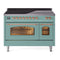 ILVE Nostalgie II 48-Inch Freestanding Electric Induction Range in Mediterranean Mint with Copper Trim (UPI486NMPMMP)