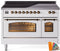 ILVE Nostalgie II 48-Inch Freestanding Electric Induction Range in Custom RAL with Bronze Trim (UPI486NMPRAB)