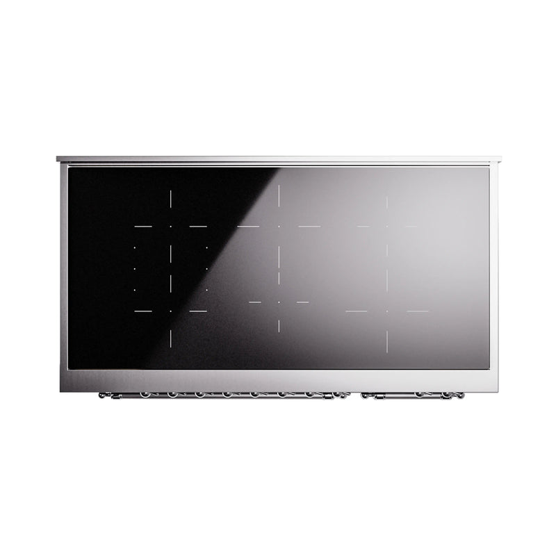 ILVE Nostalgie II Noblesse 48-Inch Induction Range with Triple Glass Door in Midnight Blue with Chrome Trim (UNI486NMPMBC)