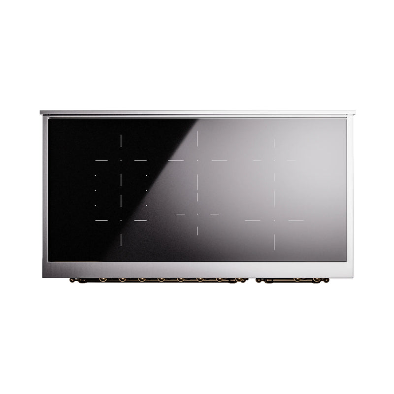 ILVE Nostalgie II Noblesse 48-Inch Induction Range with Triple Glass Door in Matte Graphite with Bronze Trim (UNI486NMPMGB)