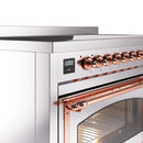 ILVE Nostalgie II Noblesse 48-Inch Induction Range with Triple Glass Door in Stainless Steel with Copper Trim (UNI486NMPSSP)