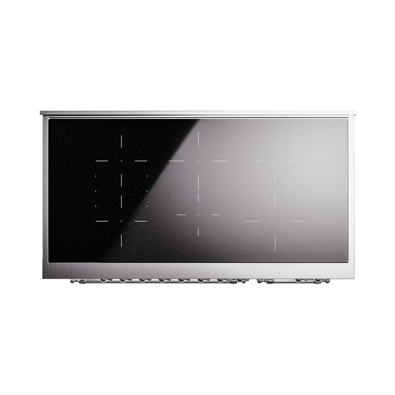 ILVE Nostalgie II Noblesse 48-Inch Induction Range with Triple Glass Door in White with Chrome Trim (UNI486NMPWHC)