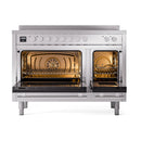 ILVE 48-inch Professional Plus II Induction Range with Solid Door Oven in Stainless Steel (UPI486QMPSS)