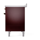 ILVE 48-Inch Nostalgie II Induction Range with Solid Door Oven in Burgundy with Bronze Trim (UPI486QNMPBUB)