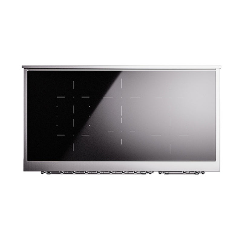 ILVE 48-Inch Nostalgie II Induction Range with Solid Door Oven in Burgundy with Chrome Trim (UPI486QNMPBUC)