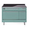 ILVE 48-Inch Nostalgie II Induction Range with Solid Door Oven in Mediterranean Mint with Chrome Trim (UPI486QNMPMMC)