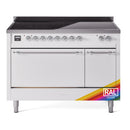 ILVE 48-Inch Nostalgie II Induction Range with Solid Door Oven in Custom RAL with Chrome Trim (UPI486QNMPRAC)