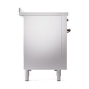 ILVE 48-Inch Nostalgie II Induction Range with Solid Door Oven in Stainless Steel with Chrome Trim (UPI486QNMPSSC)