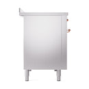 ILVE 48-Inch Nostalgie II Induction Range with Solid Door Oven in Stainless Steel with Copper Trim (UPI486QNMPSSP)