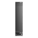 Stainless steel tall refrigerator column shown closed with front panel and vents