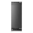 Panel-ready stainless refrigerator column, front view with bottom vented grille