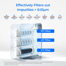 Waterdrop TSU 0.01 Micron Ultra Filtration Under Sink Water Filter System, 3-Stage Tankless Under Sink Water Filtration System with Faucet, Smart Panel, Not Lower TDS, Drilling Required (RP-WD-TSU-W)