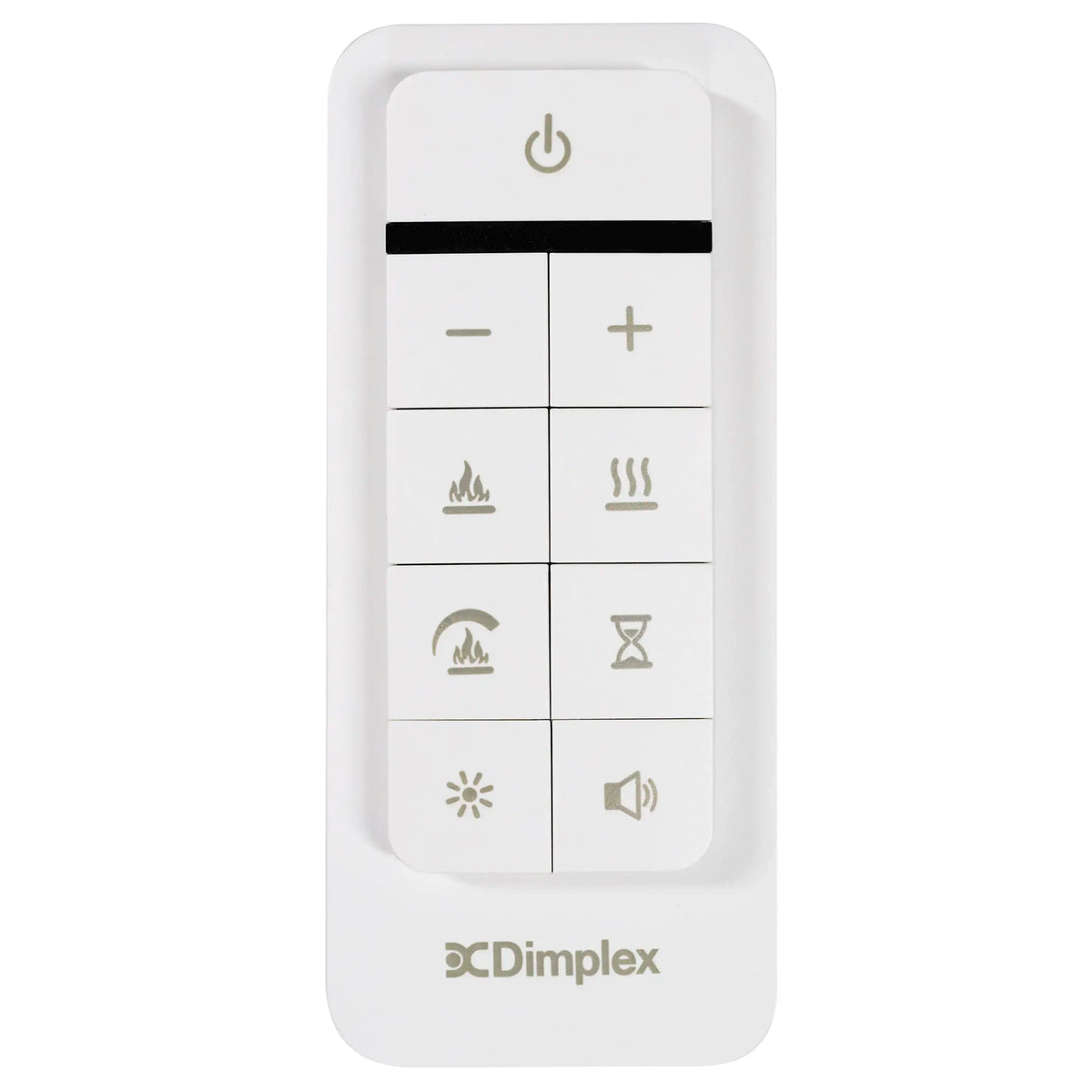 Dimplex electric fire remote control with white button panel