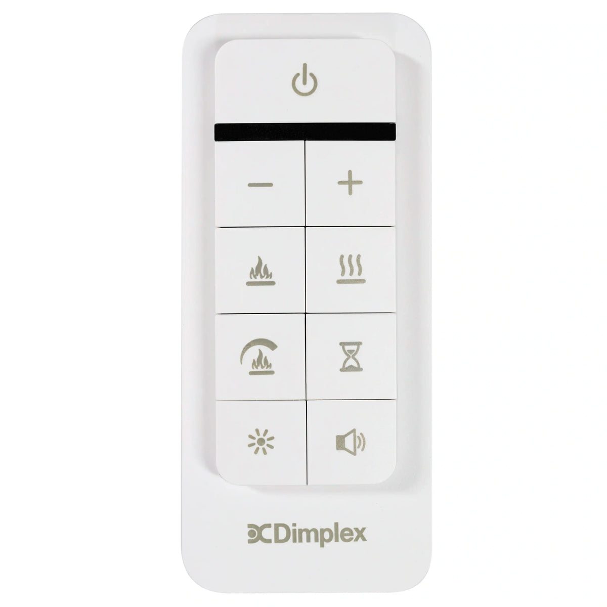 Dimplex Ignite Aspire electric firebox remote control with power and heat setting buttons