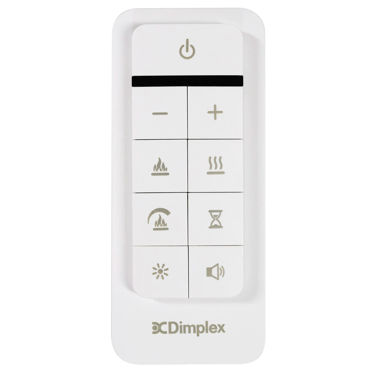 xDimplex handheld remote control with white button pad and power symbol