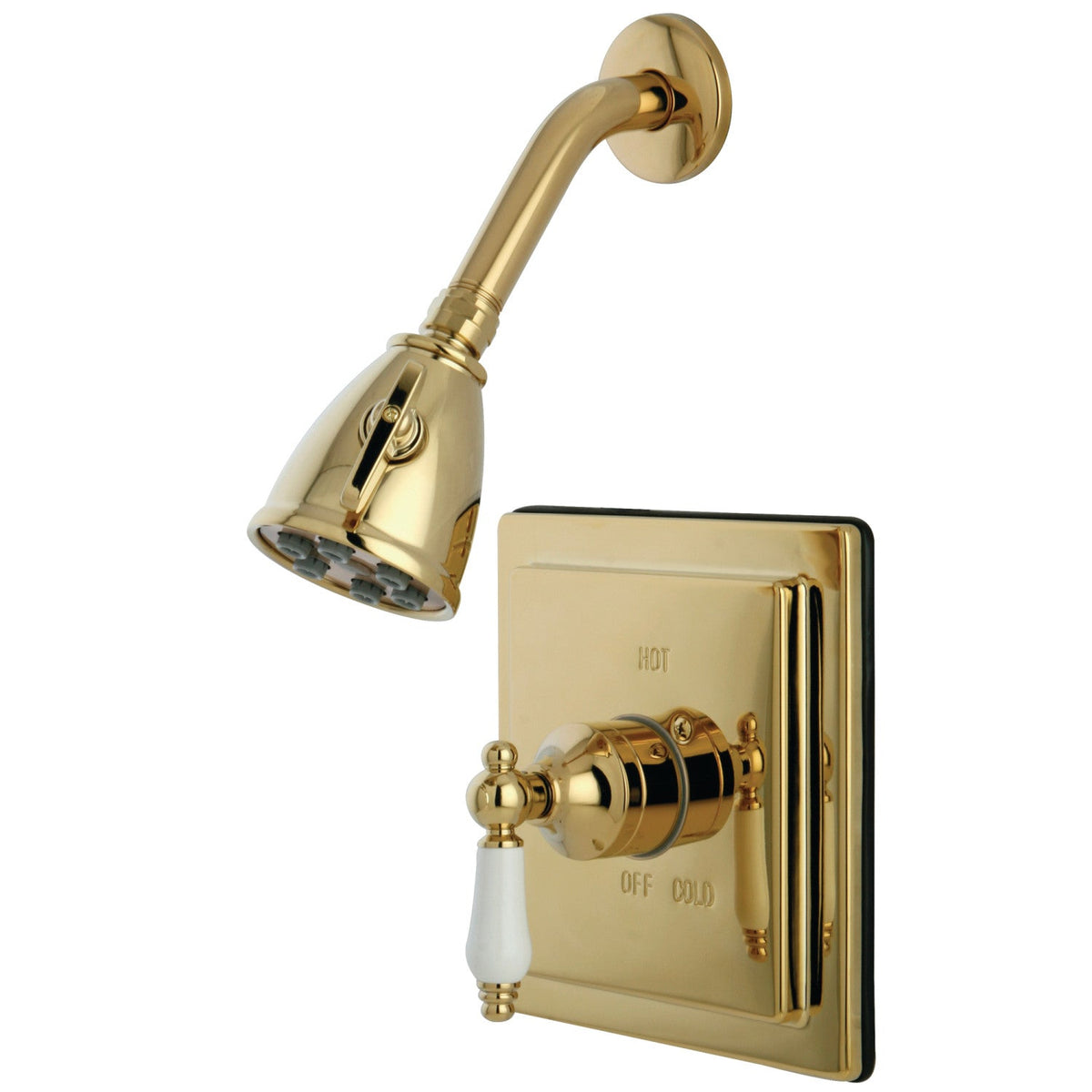 Victorian Single-Handle Pressure Balanced Shower Faucet in Polished Brass