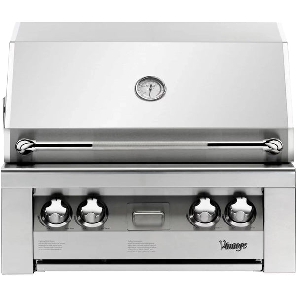 Vintage 30-Inch Built-In Natural Gas Grill in All Stainless Steel (VBQ30G-N)