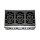 Vezeni 36-Inch Randolph Rangetop in Stainless Steel with Blue Knob (VCN3603-PRO-BL)