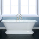Kingston Brass Aqua Eden 72" Cast Iron Oval Double Ended Pedestal Tub (7" Faucet Drillings), White (VCT7D723224)