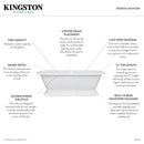 Kingston Brass Aqua Eden 72" Cast Iron Oval Double Ended Pedestal Tub (No Faucet Drillings), White (VCTND723224)