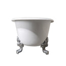 Kingston Brass Aqua Eden 67" Cast Iron Oval Double Slipper Clawfoot Tub (No Faucet Drillings), White/Polished Chrome (VCTNDS6731NL1)