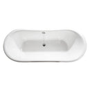 Kingston Brass Aqua Eden 67" Cast Iron Oval Double Slipper Clawfoot Tub (No Faucet Drillings), White/Polished Chrome (VCTNDS6731NL1)