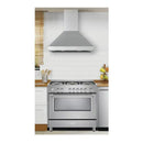 Verona 36-Inch Designer Chimney Wall Range Hood with 600 CFM, 4 Fan Speeds in Stainless Steel (VECHW36GSS)