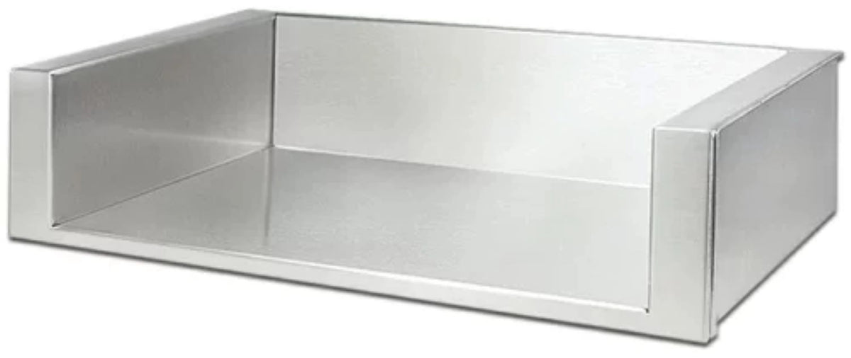 30-inch insulated jacket storage box, open rectangular gray metal