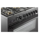 Verona Ultima 36-Inch Dual Fuel Range with 5 Sealed Burners in Matte Black (VMFSGE365EE)