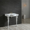 Kingston Brass Imperial 32" Ceramic Console Sink with Ceramic Legs (8-Inch, 3-Hole), White (VPB5328)