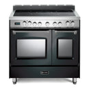 Verona 2-Piece Appliance Package - 36-Inch Electric Range with Double Oven and Wall Mount Range Hood in Black