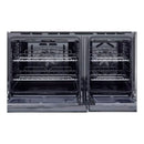 Verona 2-Piece Appliance Package - 36-Inch Electric Range with Double Oven and Wall Mount Range Hood in Black