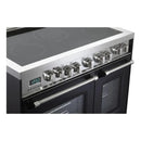 Verona 2-Piece Appliance Package - 36-Inch Electric Range with Double Oven and Wall Mount Range Hood in Black
