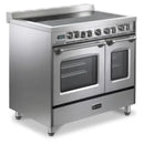 Verona 2-Piece Appliance Package - 36-Inch Electric Range with Double Oven and Wall Mount Range Hood in Stainless Steel