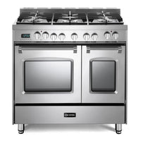 Verona Prestige 36-Inch Dual Fuel Range with Double Oven in Stainless Steel (VPFSGE365DSS)