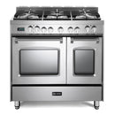 Verona 2-Piece Appliance Package - 36-Inch Dual Fuel Range with Double Oven and Under Cabinet Range Hood in Stainless Steel