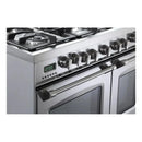 Verona 2-Piece Appliance Package - 36-Inch Dual Fuel Range with Double Oven and Wall Mount Range Hood in Stainless Steel