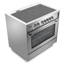 Verona 2-Piece Appliance Package - 36-Inch Electric Range with 5 Radiant Burners and Under Cabinet Range Hood in Stainless Steel