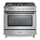 Verona Prima 36-Inch Gas Range with 5 Sealed Burners in Stainless Steel (VPRFSGG365SS)