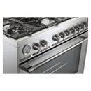 Verona 2-Piece Appliance Package - 36-Inch Gas Range with 5 Sealed Burners and Under Cabinet Range Hood in Stainless Steel