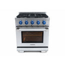 Vezeni 30-Inch Randolph Gas Range in Stainless Steel with Blue Knob (VRN3005-PRO-BL)