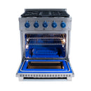 Vezeni 30-Inch Randolph Gas Range in Stainless Steel with Blue Knob (VRN3005-PRO-BL)